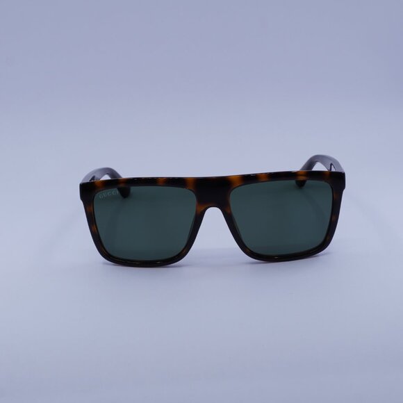 Gucci GG0748S 003 Sunglasses Havana Square Frame, Green Lenses - Picture 2 of 10